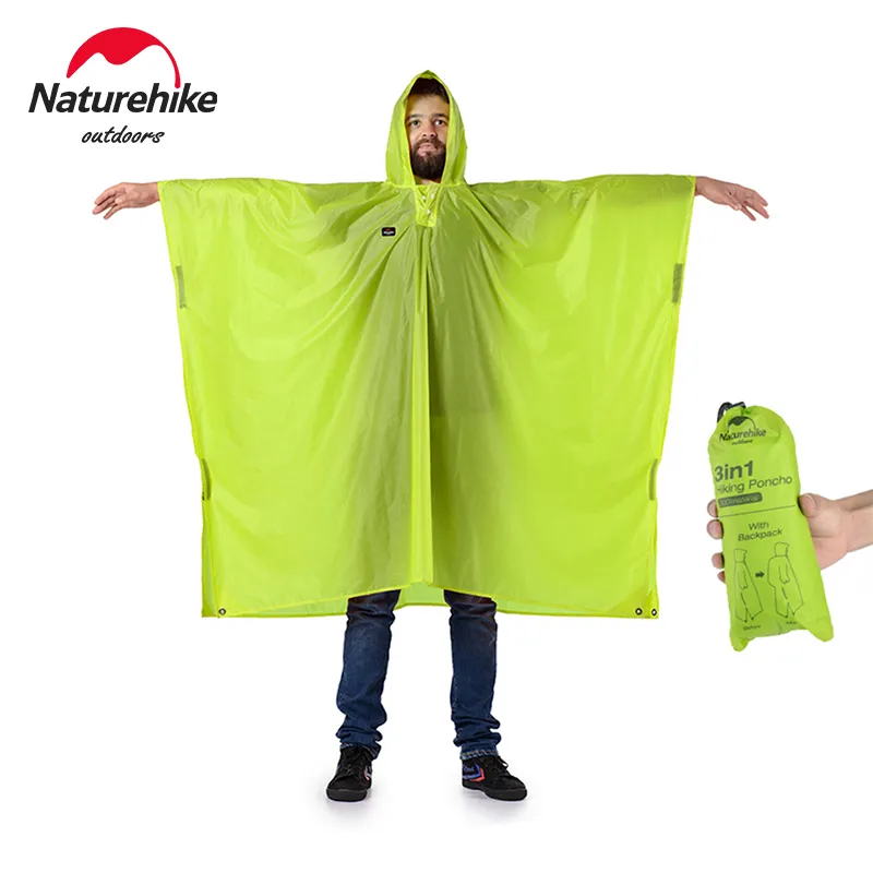 Camping Rain Poncho - Naturehike jaqueta de chuva 3 em