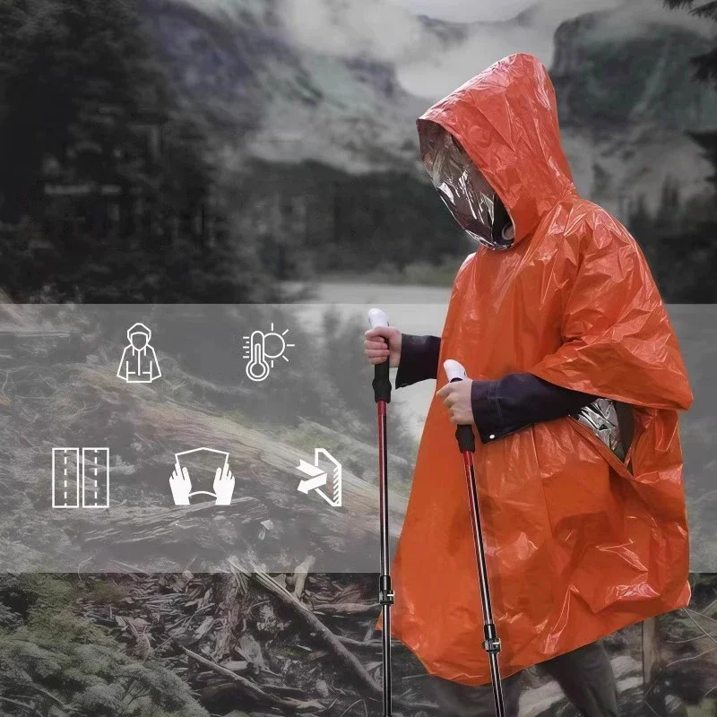 Camping Rain Poncho - Poncho de Chuva de Emergência com