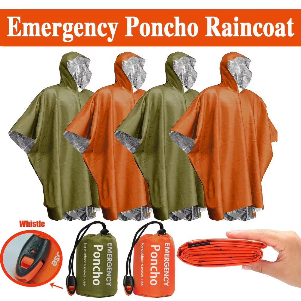 Camping Rain Poncho - Poncho de Emergência para Chuva, Cobertor