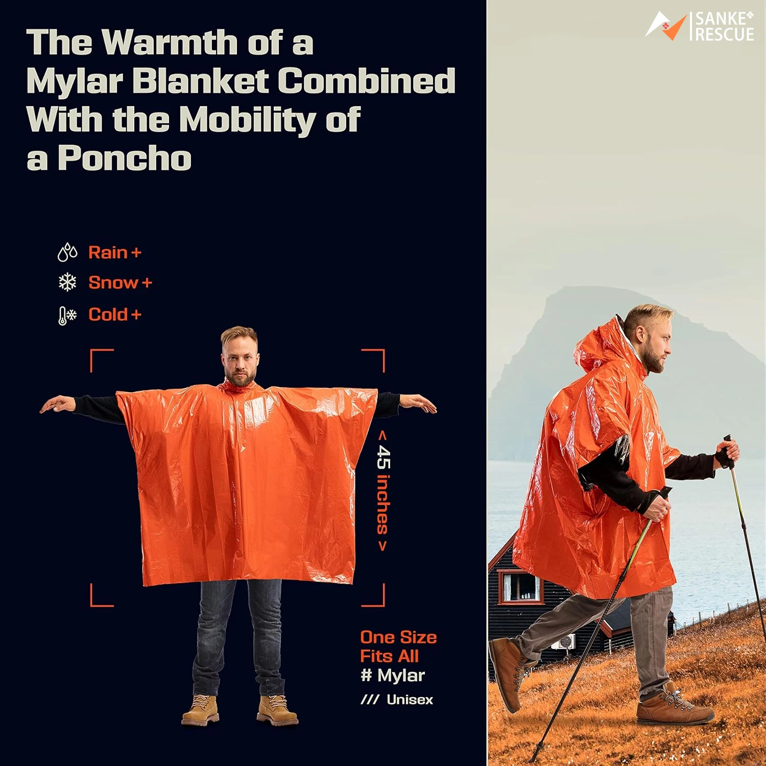 Poncho de Chuva de Emergência, - Camping Rain Poncho avaliação e preço